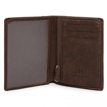 Coffret de Portefeuilles en Cuir Marron Hexagonal