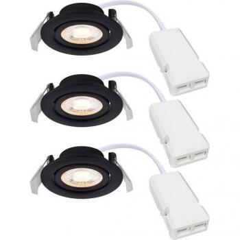 Kit de Spots Encastrés Monolo Noir IP20