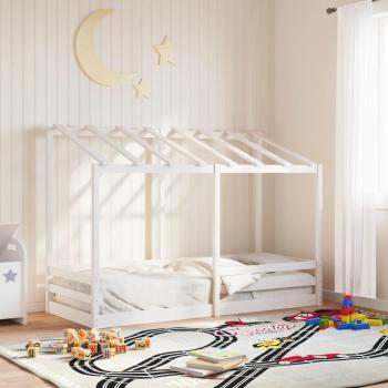 Ensemble lit enfant avec toit blanc 90x190 cm, bois de pin – Vidaxl