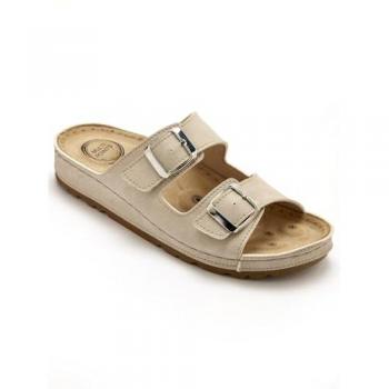 Sandales Mules de Réflexologie Pédiconfort Beige Synthétique Adultes