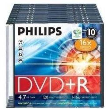 Philips DVD+R 4.7GB 16X Spindle (10)