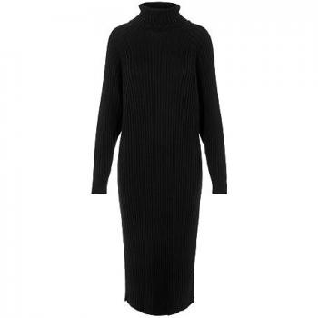 Manteau‑robe en maille sombre Léa – longueur mi‑longue