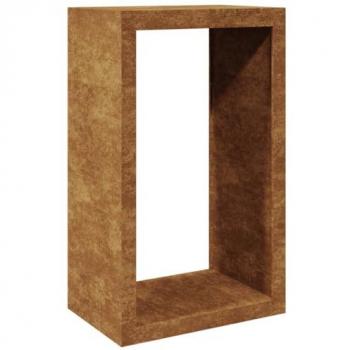 Leñero de acero oxidado para leña 60x40x100 cm