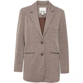 Brauner Damenblazer Ichi – Jacquard Stoff (M)