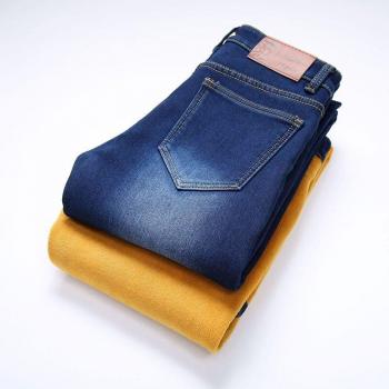 TANGYAXUAN Winter Jeans für Männer mit warmem Fleece, Größe 27-36