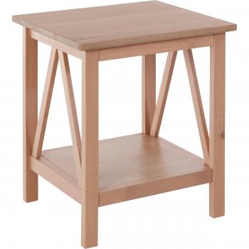Loft24 Table d’appoint grise, un niveau de rangement