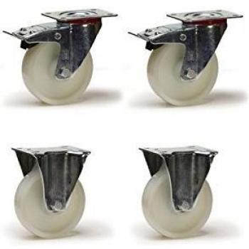 Ensemble de roulettes pivotantes et fixes 150 mm