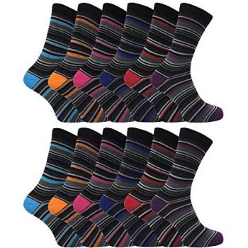 12 Paar gestreifte Socken für Herren