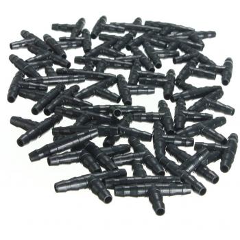 Connettori tee flebo per irrigazione, set da 50 pezzi, colore nero, misure 35mm x 14mm x 3mm