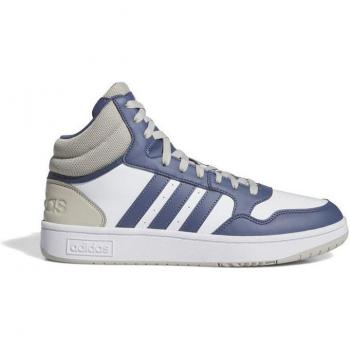 Adidas Hoops 3.0 Mid Vintage Trainer – White / Blue / Grey Mix – Mens UK 9