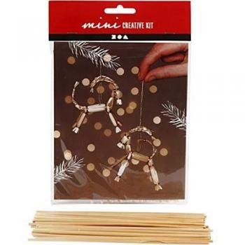 Stroh-Rentiere DIY‑Set für die Familie – 2 Stück, 7 cm