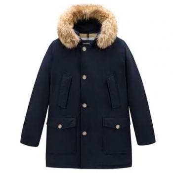 Giubbotto Woolrich Blu Uomo Parka Artico con Pelliccia Rimovibile Taglia L