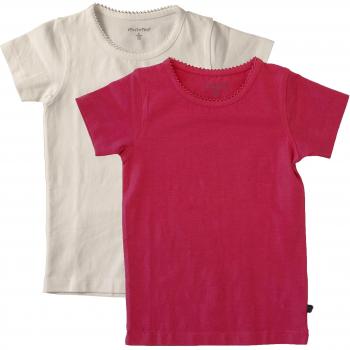 Minymo Mädchen Basic 33 Kurzarm T-Shirt 2er Pack Gr. 104 cm, Mehrfarbig