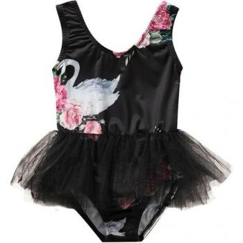 Traje de baño sin mangas para bebé con diseño de cisne, talla 6M-4T