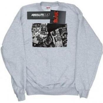 AC/DC Herren-Sweatshirt Badges und Poster Kollektion Baumwolle Größe L schwarz