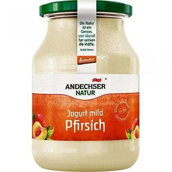 Andechser Natur Bio Demeter Jogurt mild Pfirsich 3,7% (6 x 500 g)