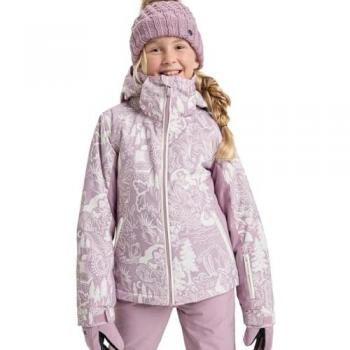 Roxy Snowboard Kidsjacke Free Jet 10K – Größe 12, dezente Mauve Winterland, 100 % Polyamid/Polyester
