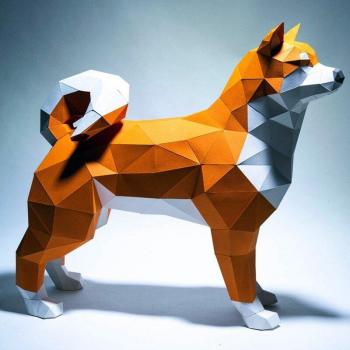 Minimalist Akita Dog Decorative Model