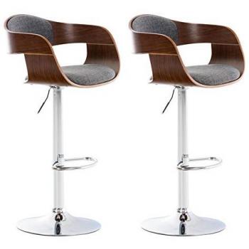 CLP 2er Set Höhenverstellbare Barhocker Kingston mit Stoffbezug