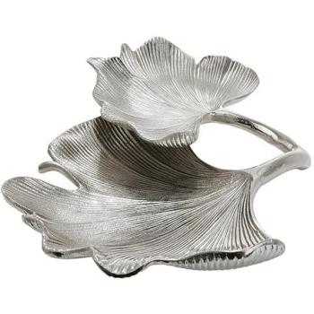GILDE Elegante Ginkgo Blatt Schale, silber (1 St.)