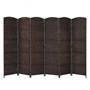 6ft Brown Rattan Folding Divider