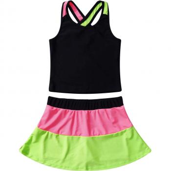 2 Piece Girls Gymnastics Outfit with Shorts