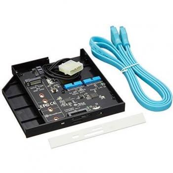 Baie Optique Fine 12,7 mm – USB 3.0, Type‑C, Lecteur carte, Slot M.2 SATA
