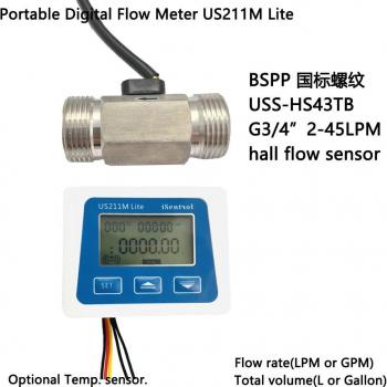 Débitmètre d'eau numérique CHN US211M Lite en acier inoxydable 304
