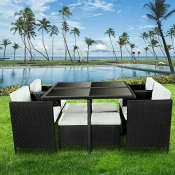 Sunset Rattan Lounge Set with Table and Chairs