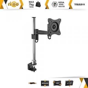 RICOO Monitor Arm: Swivel, Tilt, Universal für 13-30 Zoll (bis 7 kg, VESA 100x100), Schreibtischmontage