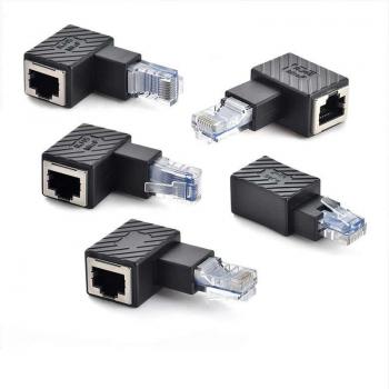 RJ45 90 Degree Angled Ethernet Adapter Male to Female