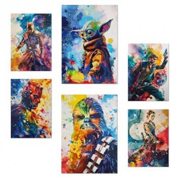 Pósters Decorativos Star Wars: Set de 6 Ilustraciones para el Hogar