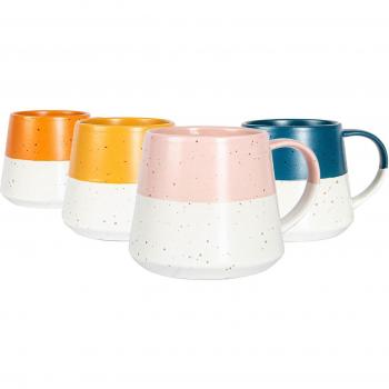 Flecked Stoneware Belly Mugs Set