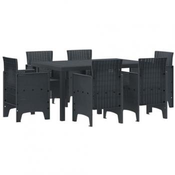 Outdoor Anthracite Rattan Dining Set – 7 Piece Bundle