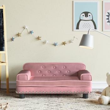 Kindersofa Samt Rosa 70x45x30 cm