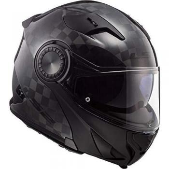 Schwarzer LS2 FF313 Vortex Carbon Helm für Motorräder XL