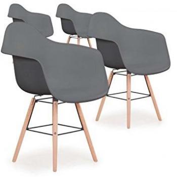 Coffret 4 Chaises Ralf Gris FIZZ – Confort Scandinave