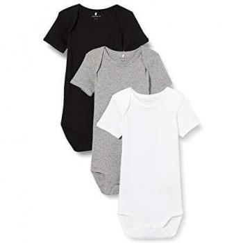 Name It Nbnbody 3p SS Noos Long-Sleeve Romper Set of 3 Multicolore Mixte bébé