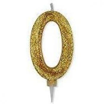 Candelina Sagomata Oro Glitter N°0