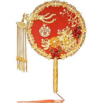 Vintage Round Fan for Bride's Wedding