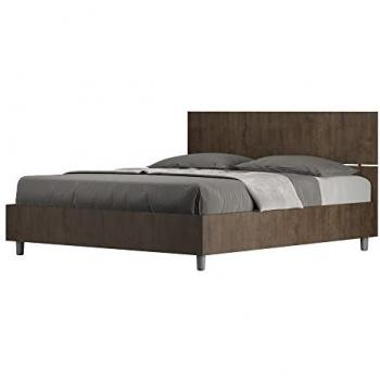 Letto Matrimoniale Contenitore 160x200 Alzata Doppia Testata Dritta Noce
