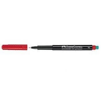 Faber-Castell 151321 Multimark permanent F Folienschreiber, 0,6mm (F), rot
