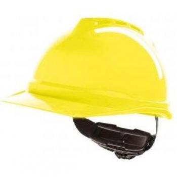 V-Gard 500 Hi Vis Yellow Vented Safety Helmet