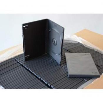 Custodie per CD e DVD 14mm nere con tasca trasparente
