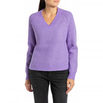 Replay V‑Ausschnitt‑Pulli Damen XL in Lavendel
