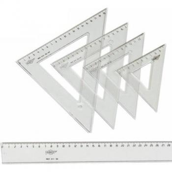 Cartabón 20 cm con bolsa plástica transparente