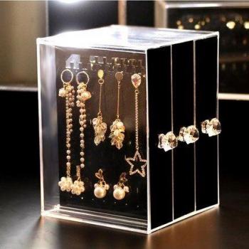 Étagère à bijoux en plastique transparent