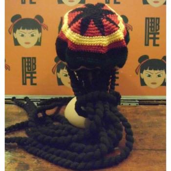 Casquette Hip Hop Tricotée Rouge et Jaune