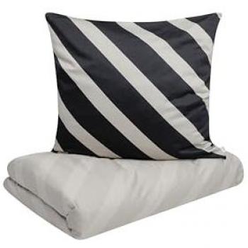 S.Oliver Bettwäsche Bettwäsche s.Oliver Mako Satin 5047-820 Natur Schwarz Streifen 135x200, Mako Satin, 2 teilig