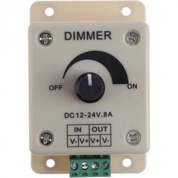 LED Dimmer 12‑24 V, 8 A – Einstellbarer Schalter für Lichtstreifen im Haus